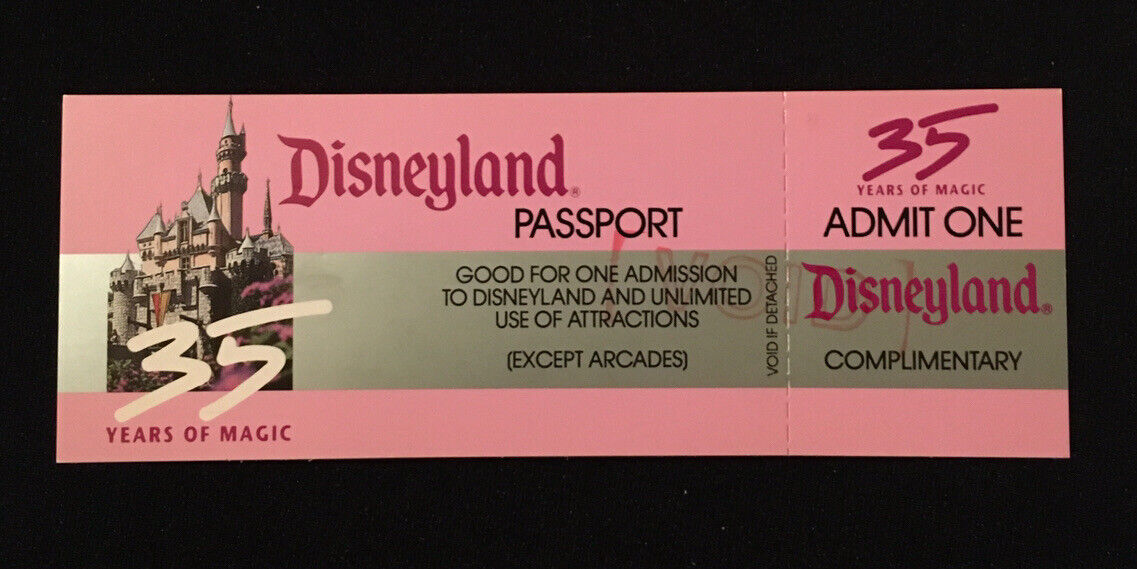 1990 Disneyland Complimentary Admission Passport w/ Stub- void no longer usable