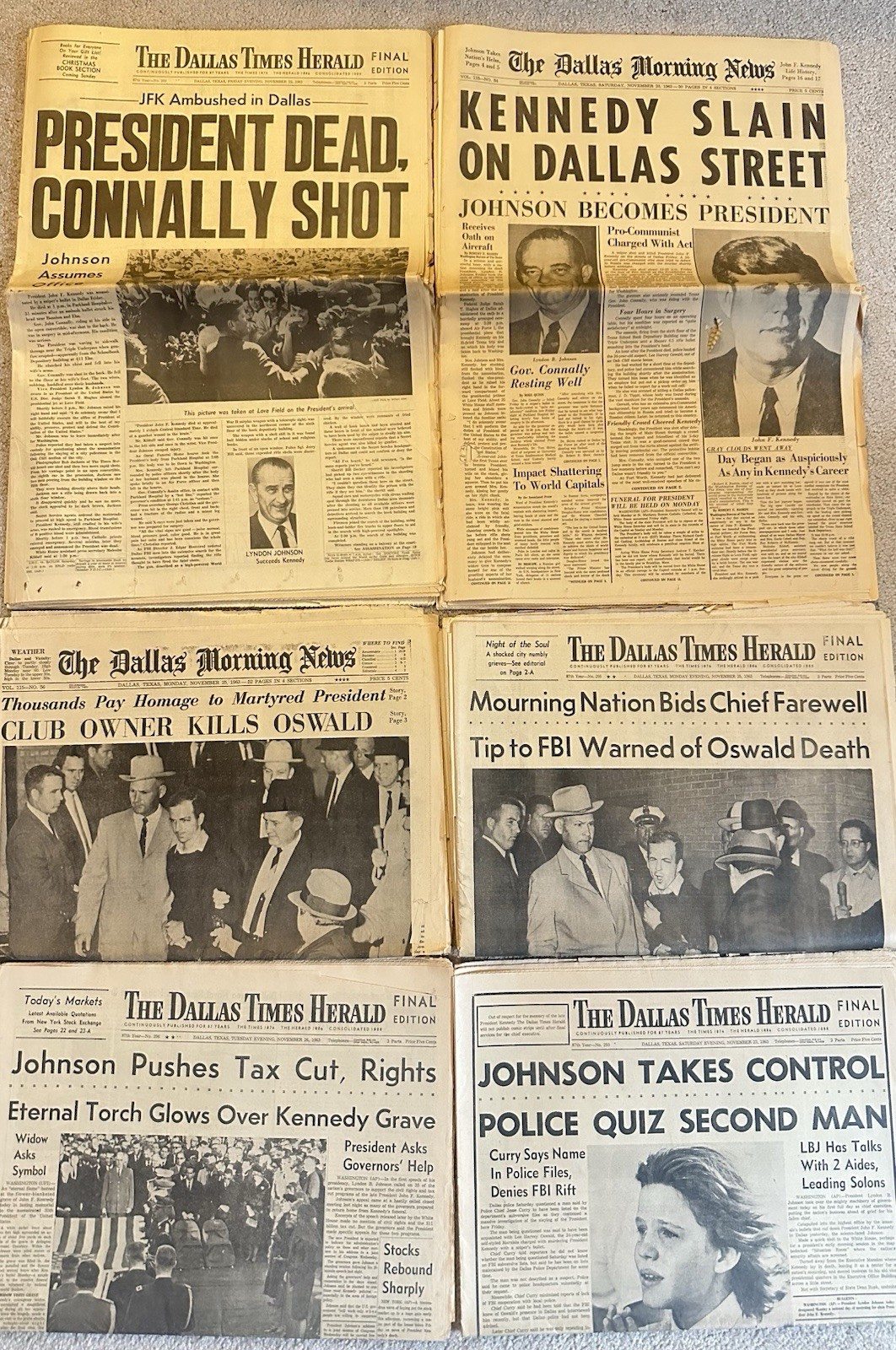 Complete Dallas Morning News + Times Herald JFK Assassination Newspapers 1963 Complete Dallas Morning News + Times Herald JFK Assassination Newspapers 1963
