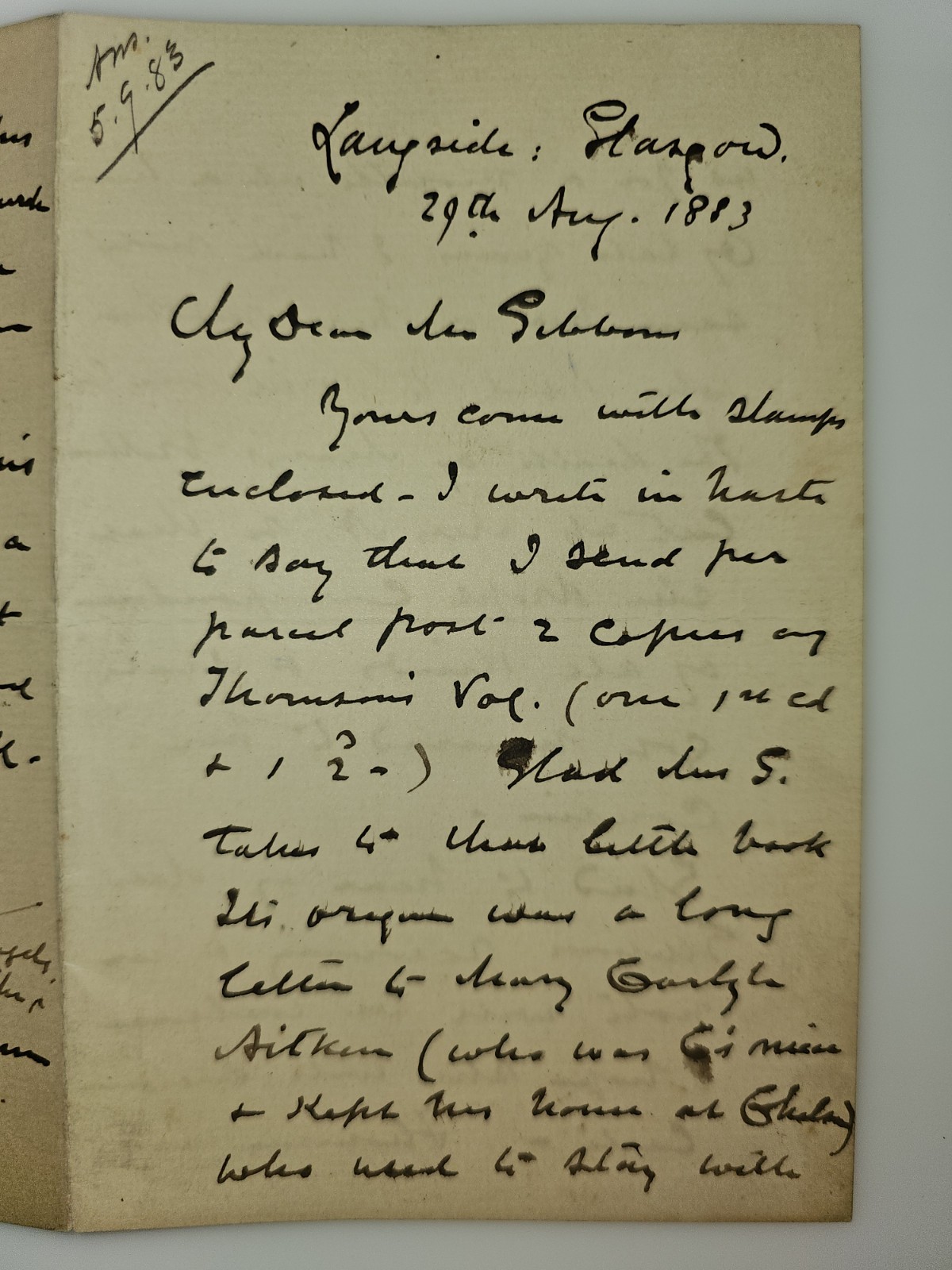 1883–84 Rev. A. H. Fleming 4-Letter Archive: Deaths, Proctor, Japan, Glasgow