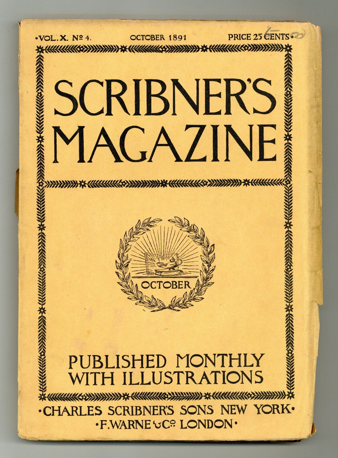 Scribner's Magazine Oct 1891 Vol. 10 #4 FR/GD 1.5