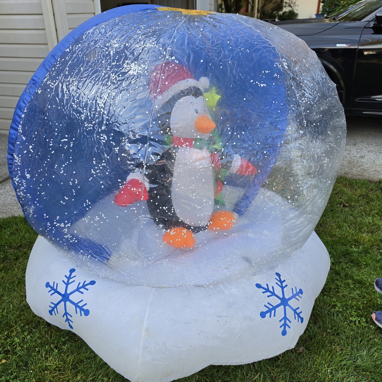 Vtg Gemmy 4FT Inflatable Snowing Snow Globe Penguin Christmas Tree SJD-114 Motor