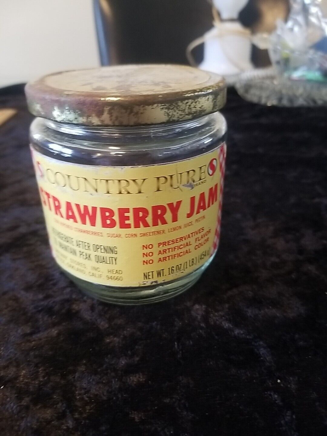 Vintage Country Pure Strawberry Jam Jar 16 oz.