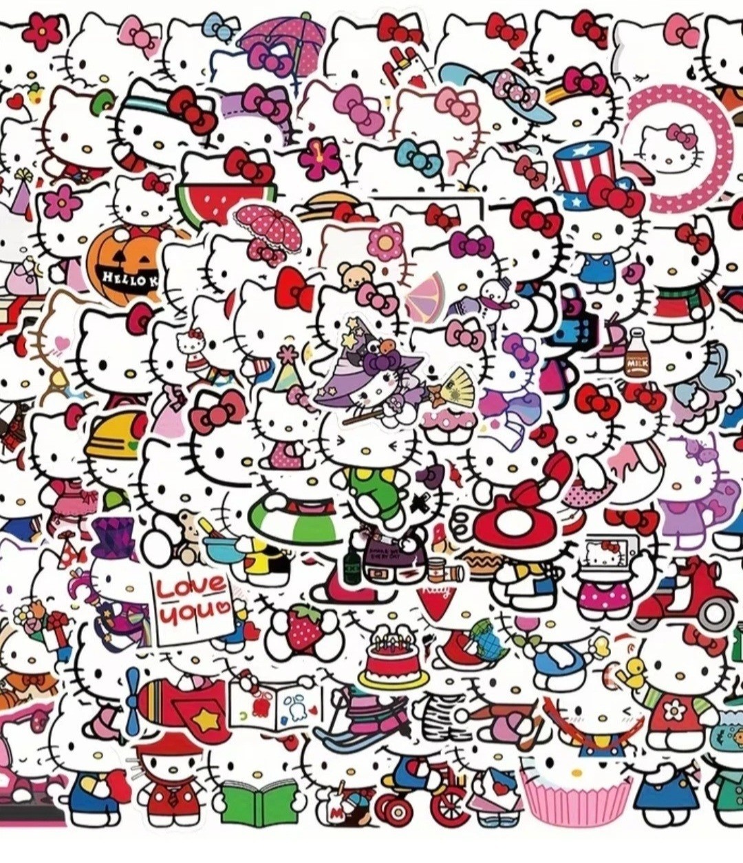 50 PCS Sanrio Hello Kitty Random Stickers Laptop Phone Waterbottle