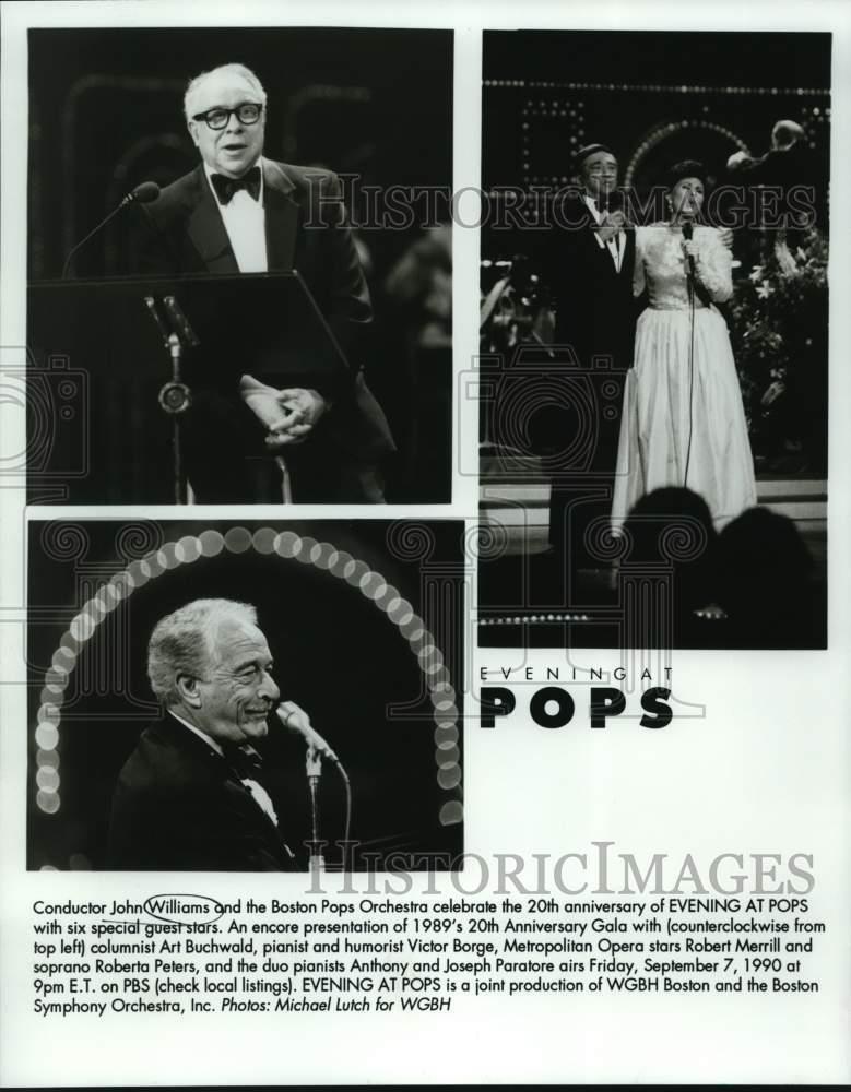 1990 Press Photo John Williams, musical conductor, featured in \