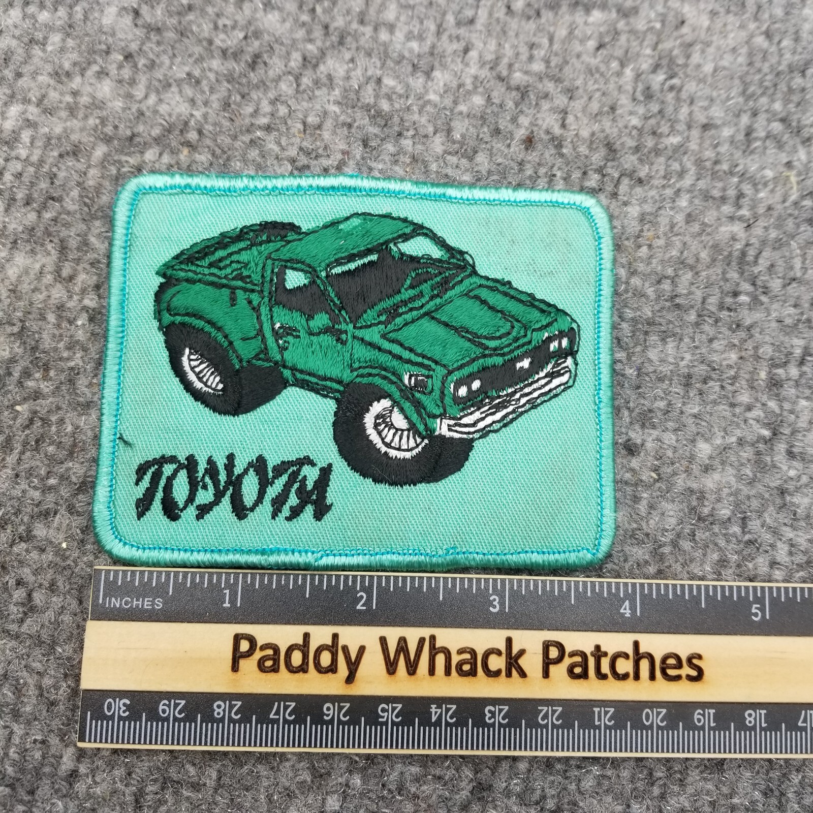 Vintage Toyota Truck Patch Green Car Auto 70s 80s Offroad Pickup Camping Stained