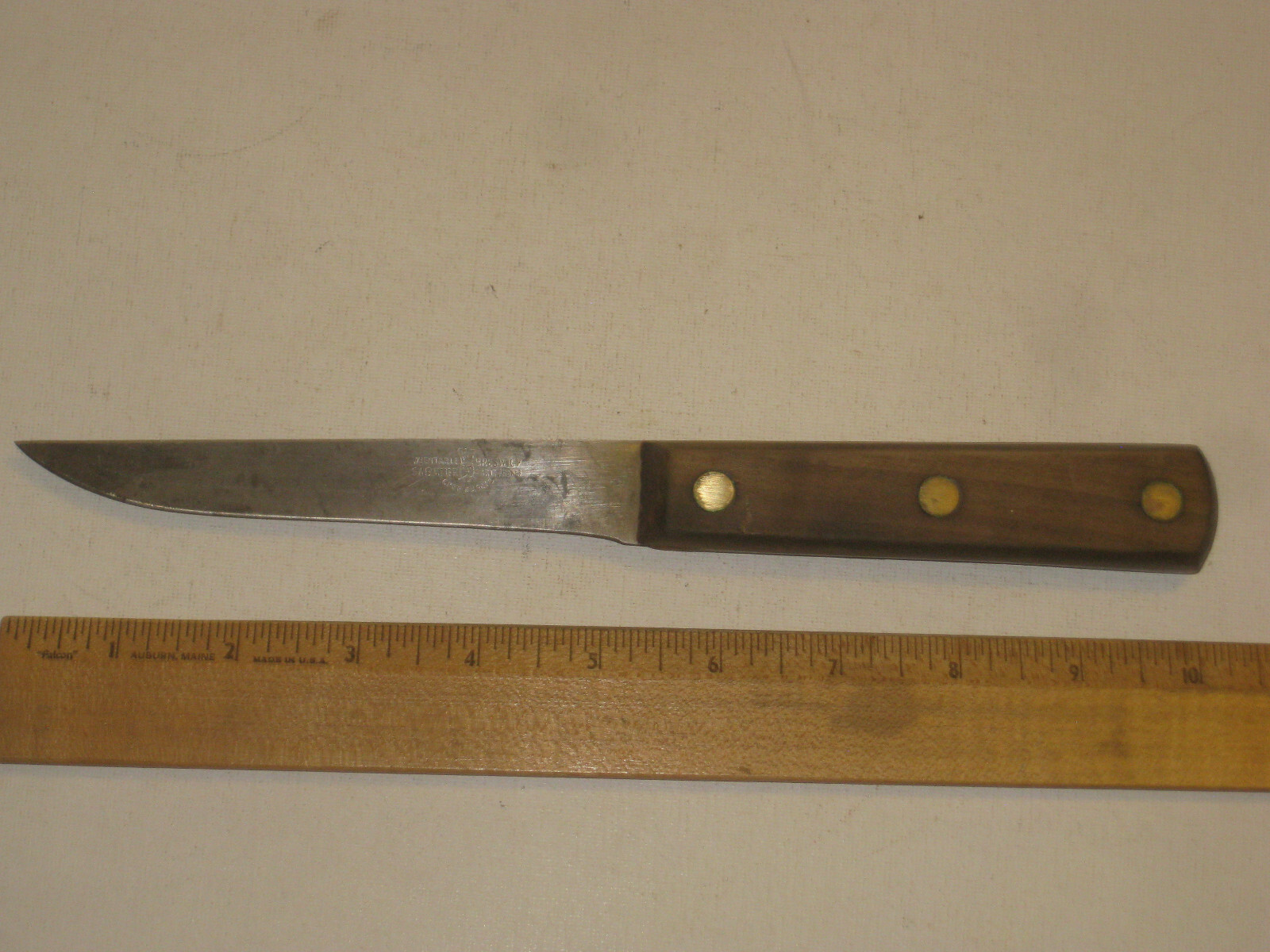 Vintage Veritable Breswick Sabatier Paris France Chef Au Ritz knife wood handle