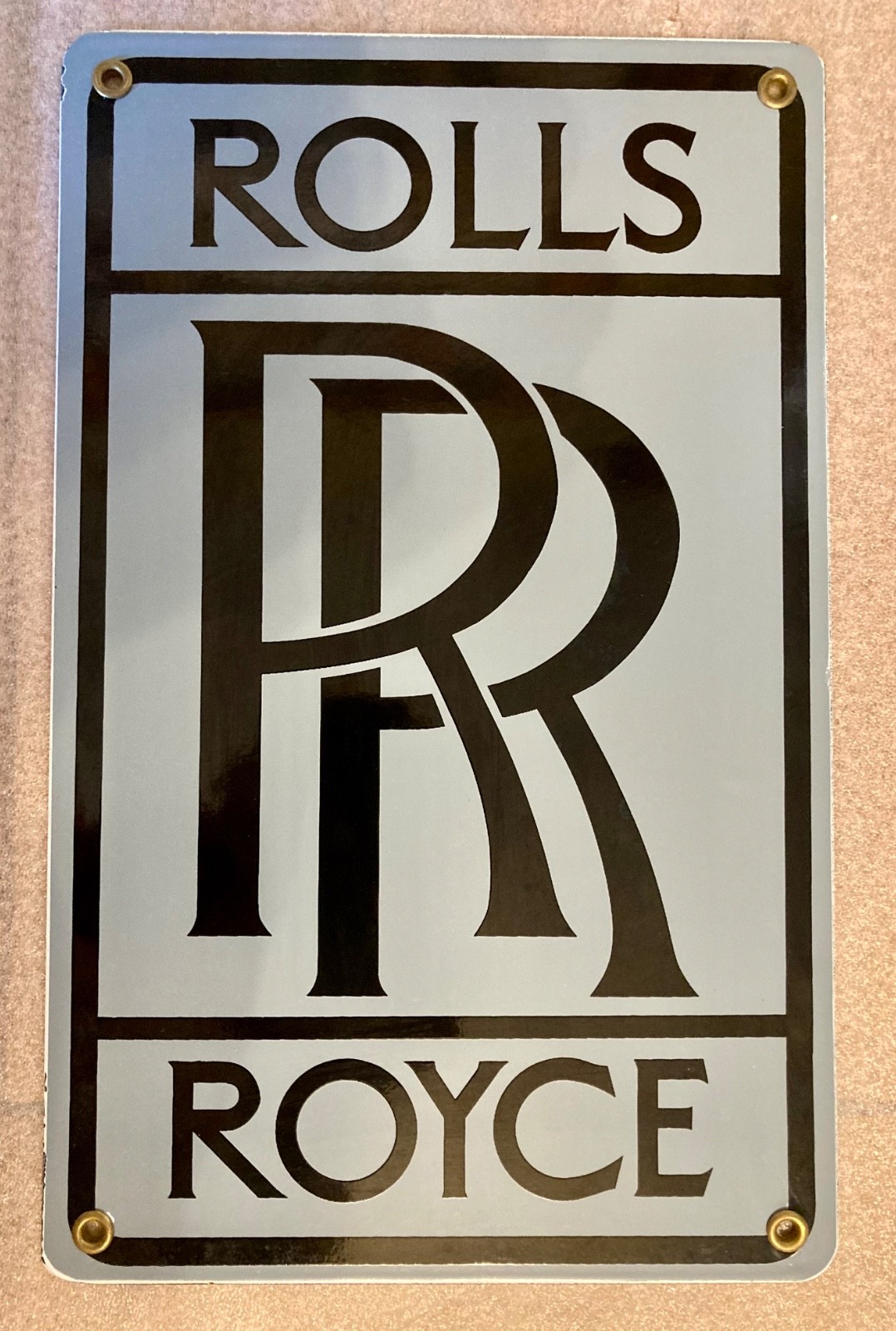 ROLLS-ROYCE AUTOMOBILES ADVERTISING SIGN Heavy Metal Porcelain 12\
