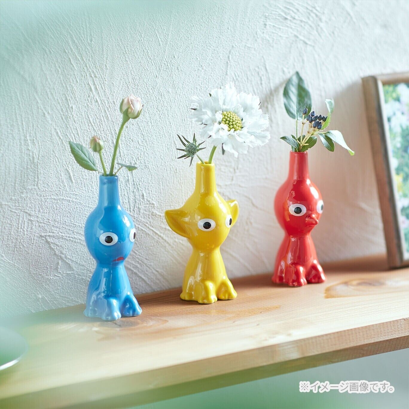 PIKMIN Vase Red & Blue & Yellow Set of 3 PIKMIN Nintendo Tokyo Osaka From JAPAN