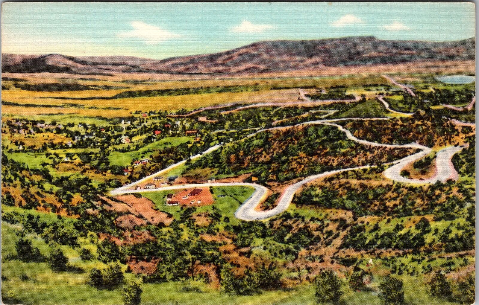 Raton NM-New Mexico, Raton Pass, Santa Fe Trail, Vintage Postcard