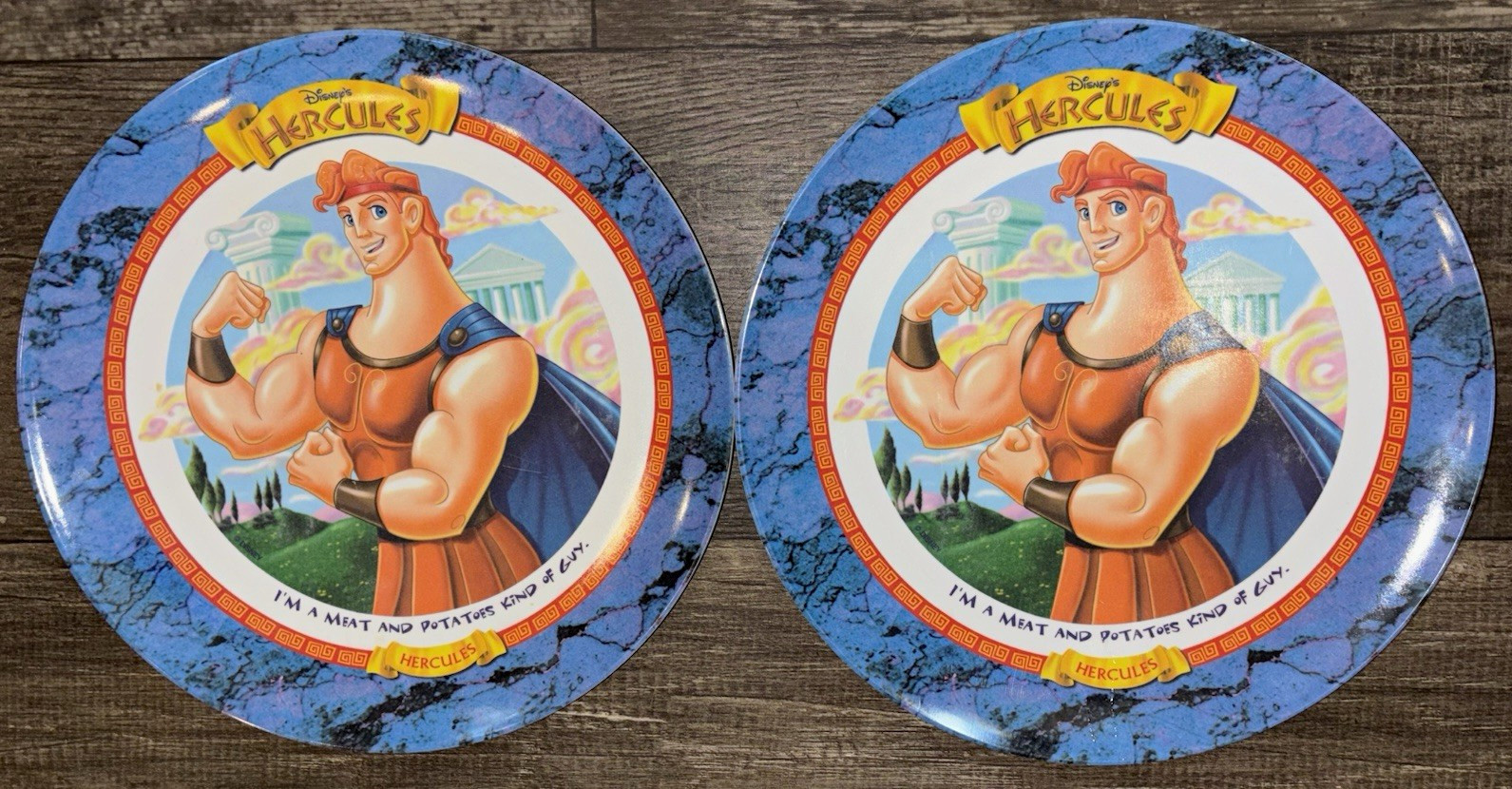 Vintage Disney Hercules Character Plates “I’m A Meat And Potatoes Kind of Guy” 2