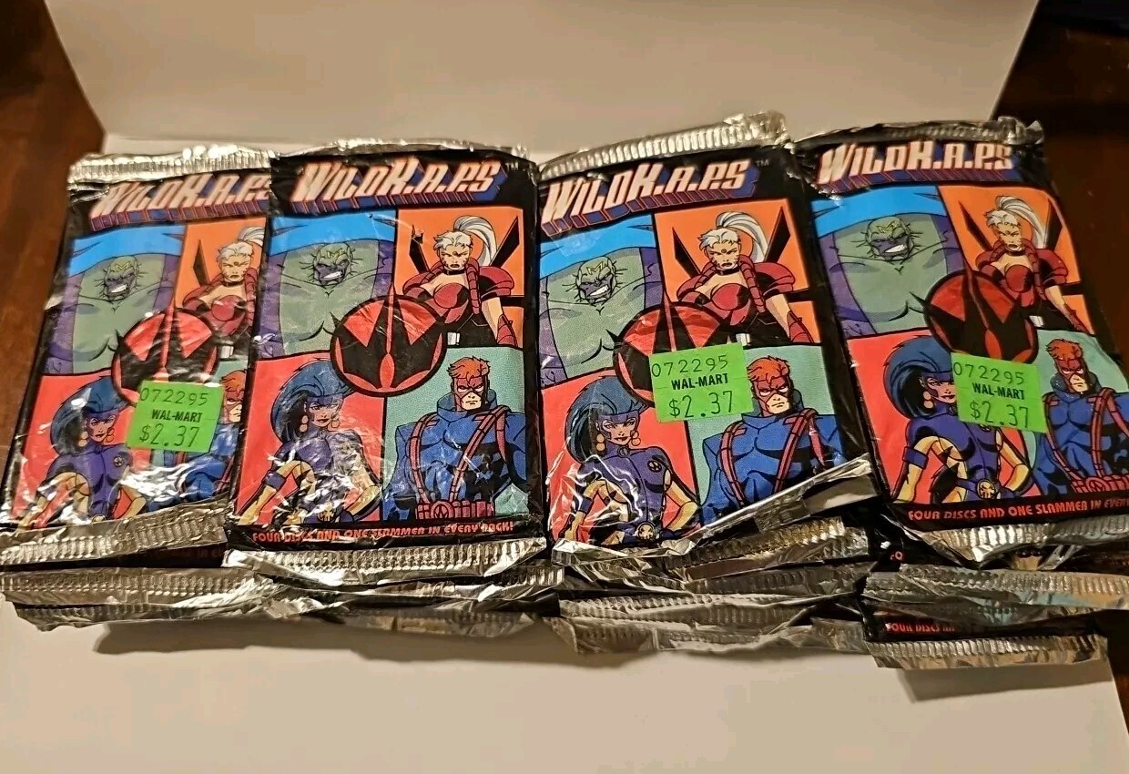 34 PACKS OF WILD K.A.P.S 1994 VINTAGE POGS