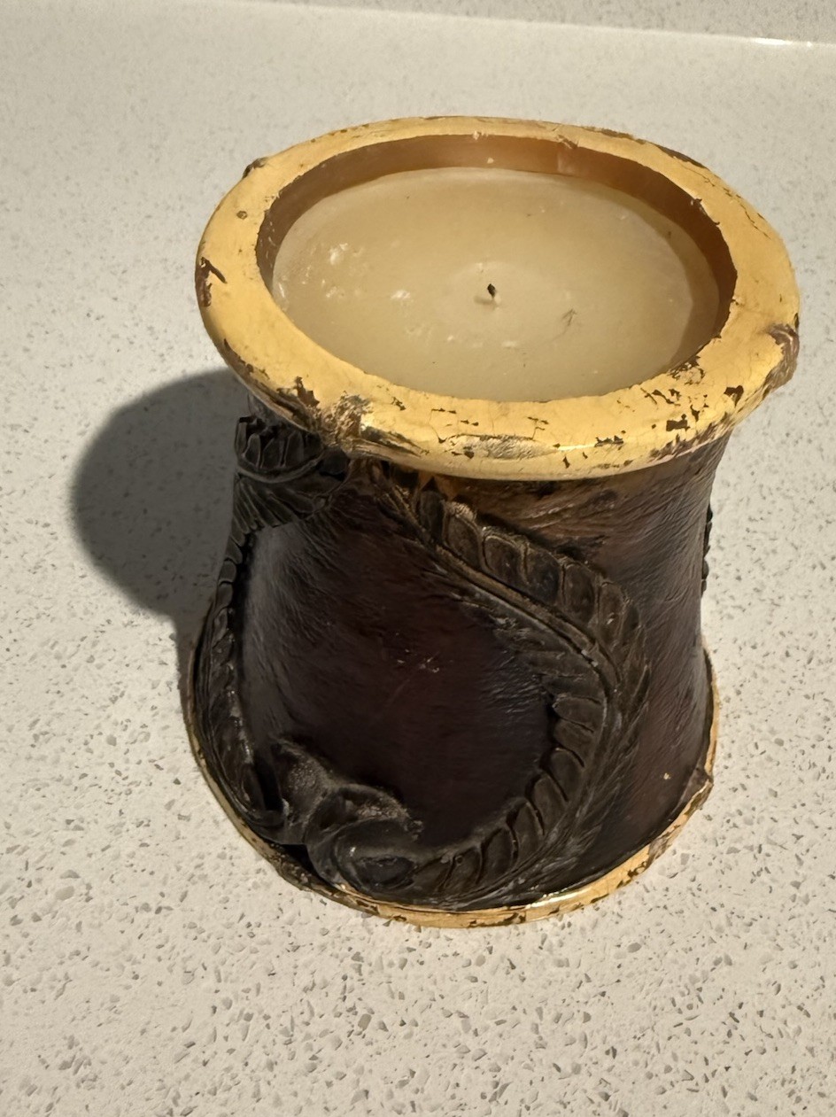 Decorative 3D Candle Bretby Art Pottery Style 
