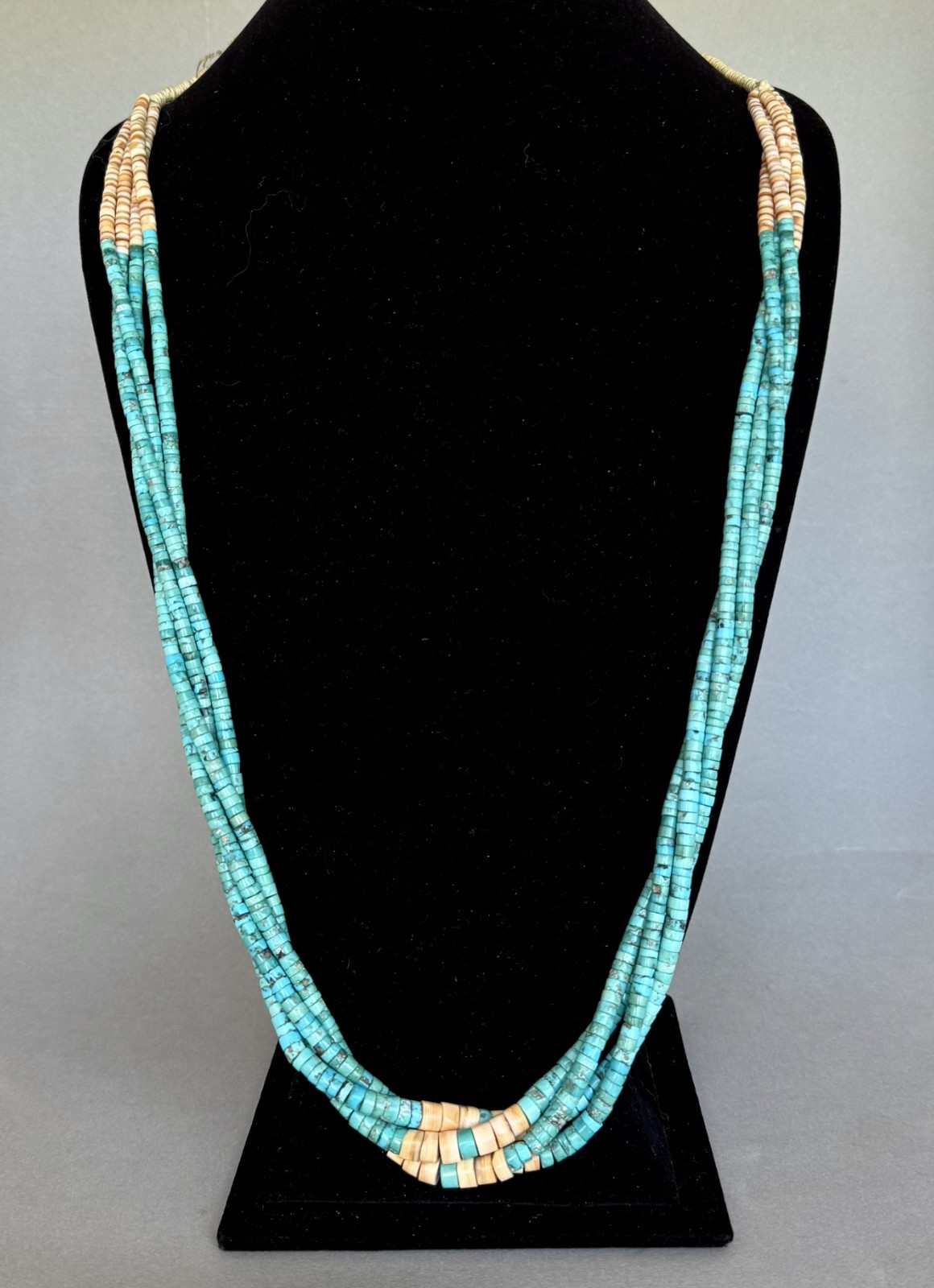 Vintage Navajo  4 strand Great Turquoise Necklace  32