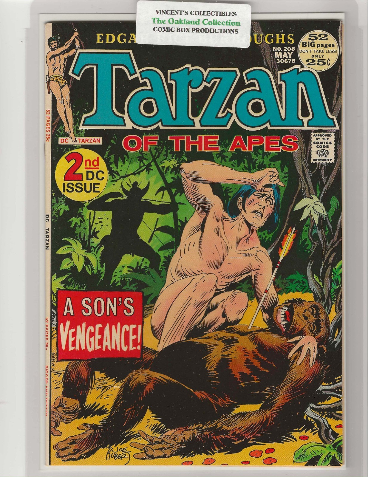 TARZAN OF THE APES THE OAKLAND COLLECTION DC # 208 SECOND DC ISSUE