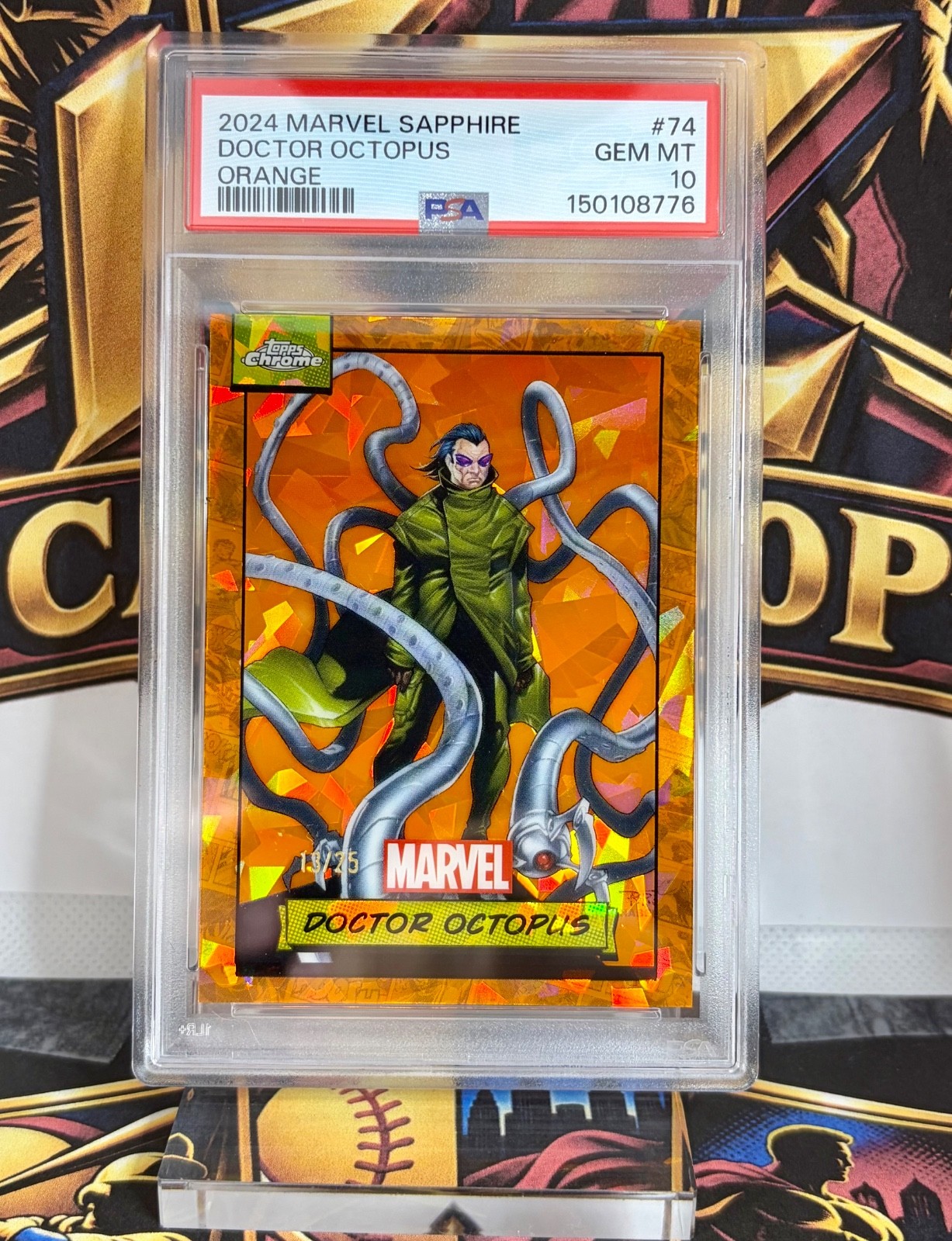2024 Topps Chrome Marvel Sapphire Doctor Octopus #74 Orange /25 PSA 10 GEM MINT