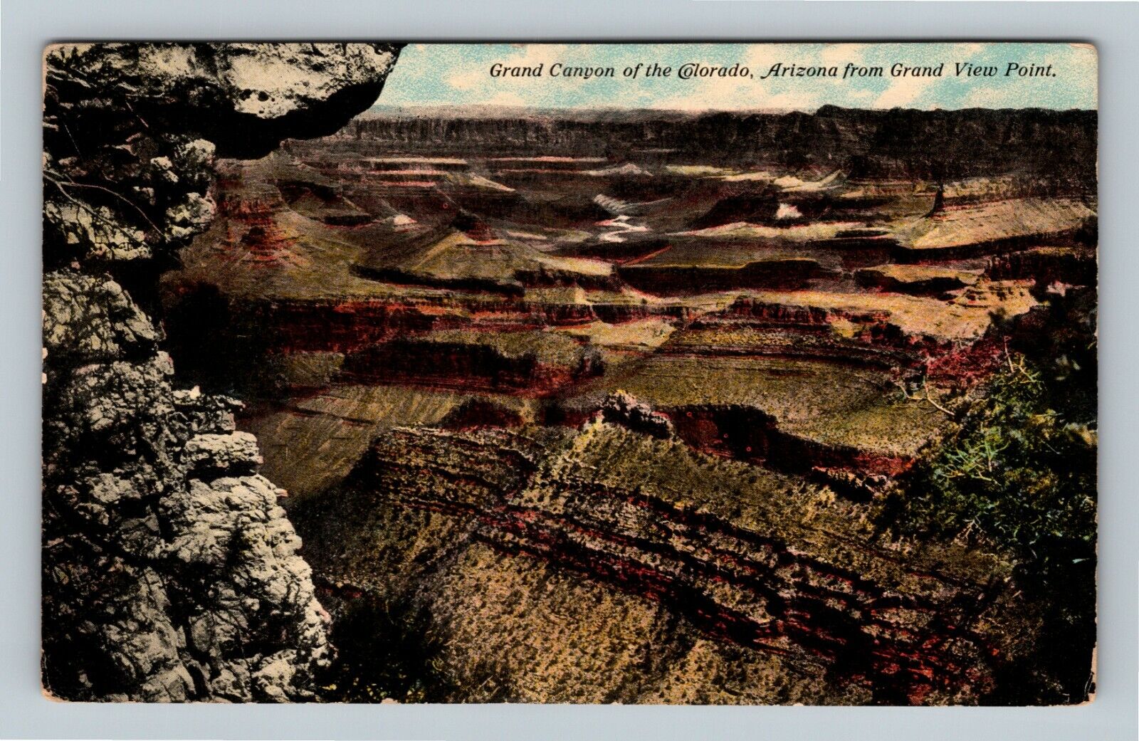 Grand Canyon AZ, Grand View Point,  Nevada Vintage Postcard
