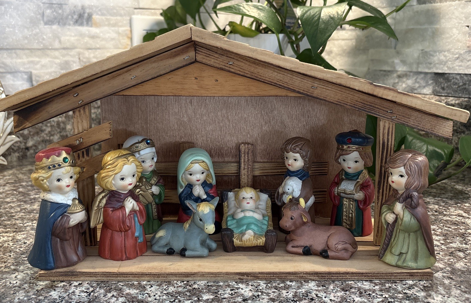 11 PCS Porcelain Children's Nativity Set by Celebrate the Season