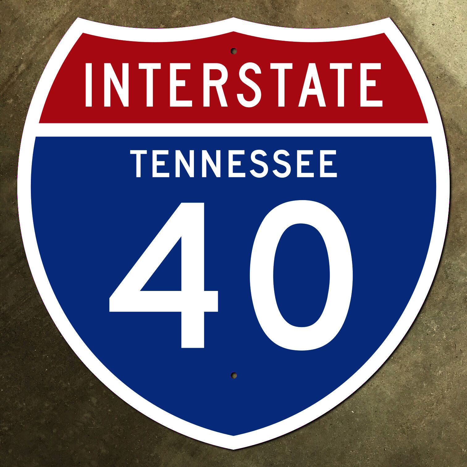 Tennessee interstate route 40 highway marker road sign 18x18 1957 Nashville