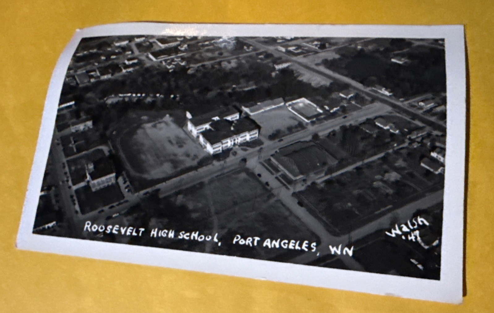 Roosevelt High School RPPC Port Angeles Washington Photo Postcard 1947