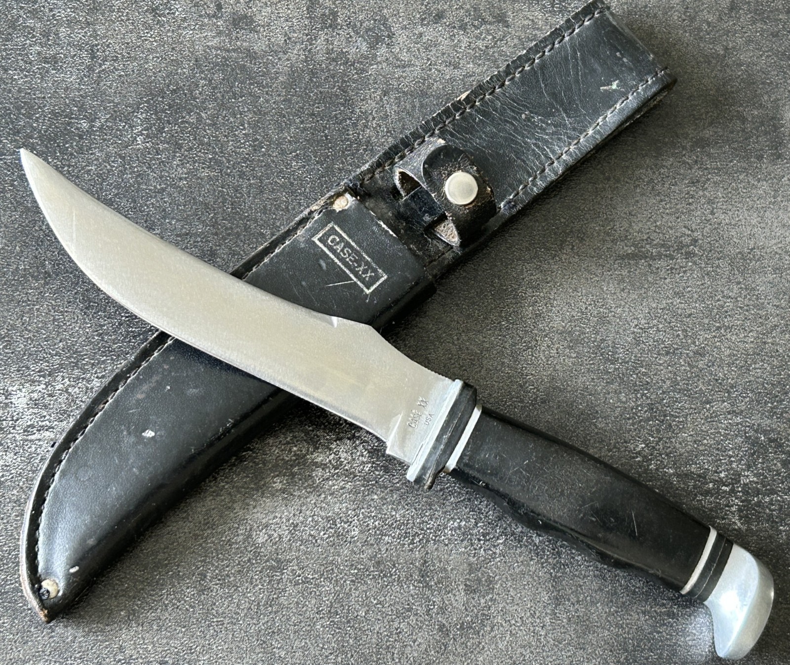 Vintage 1965-69 CASE XX 223-6 Fixed Blade Hunting Knife Original Leather Sheath