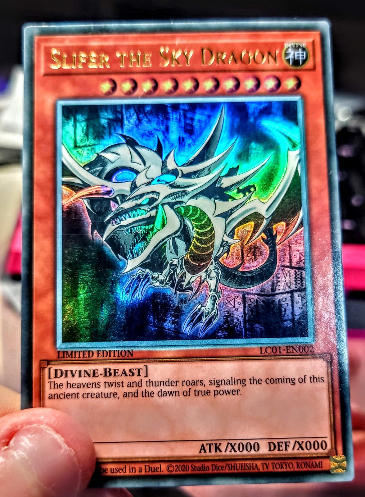 Yu-Gi-Oh Ghost Rare Style Slifer The Sky Dragon