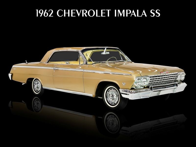 1962 Chevrolet Impala SS in Gold NEW METAL SIGN: 12x16