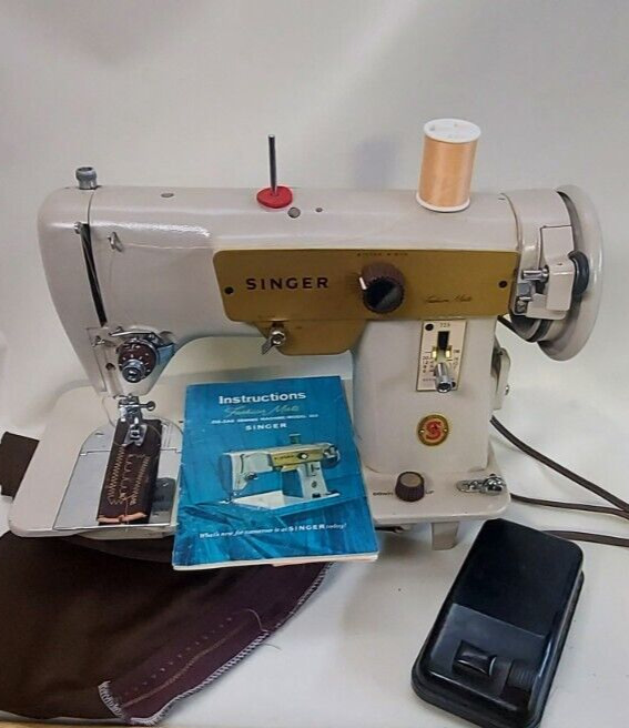LEATHER UPHOLSTERY CANVAS DENIM HEAVY DUTY Singer 223 SEWING MACHINE SERVICED