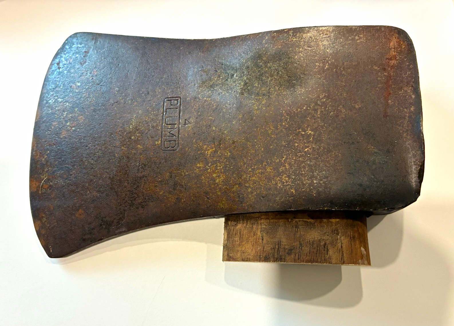 Plumb 4lb Vintage Original Axe/Hatchet Head w/ Wood Handle, Stamped Mark, 7 in