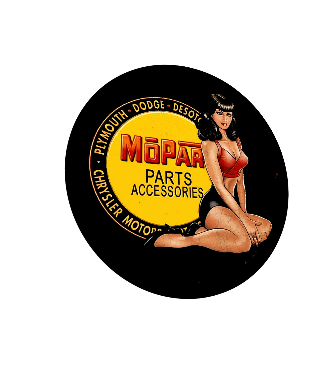 Mopar Auto Parts Sign Decal Sign Sticker -50's, 60's Vintage Replica Mopar Girl Mopar Auto Parts Sign Decal Sign Sticker -50's, 60's Vintage Replica Mopar Girl
