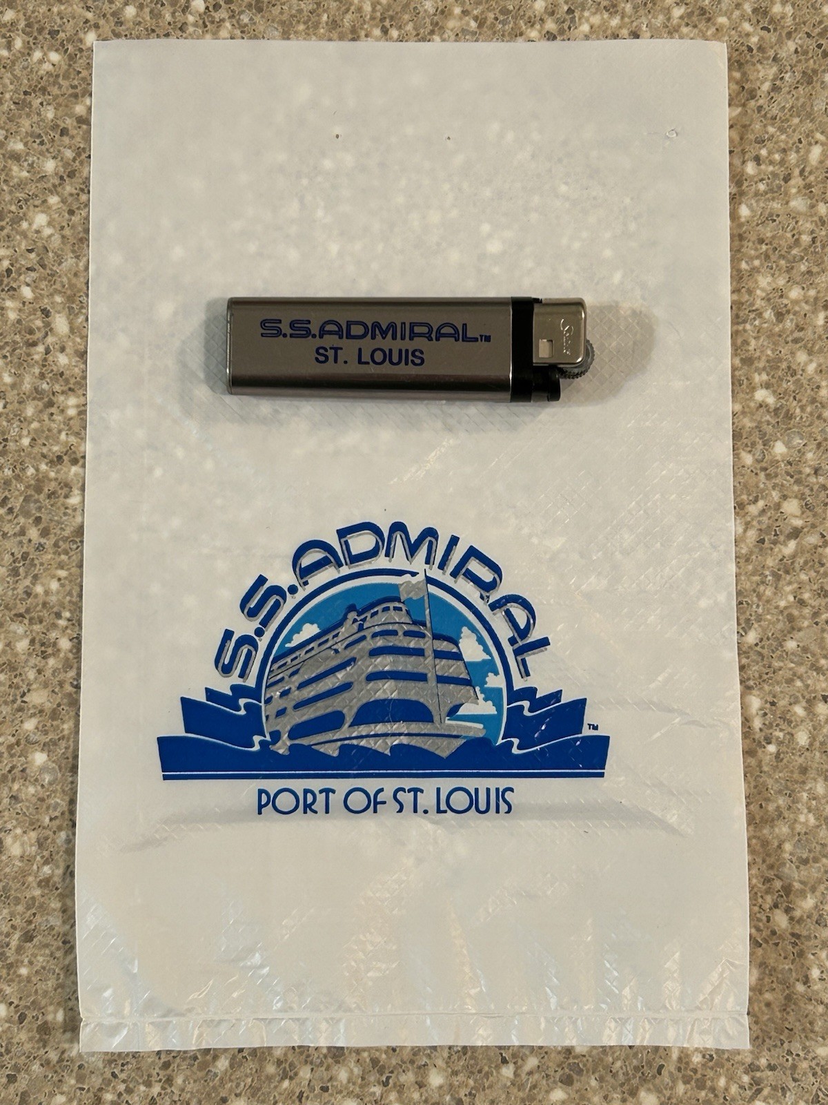 Vintage S.S. Admiral Disposable Lighter, St. Louis Steamer Excursion Boat Tested