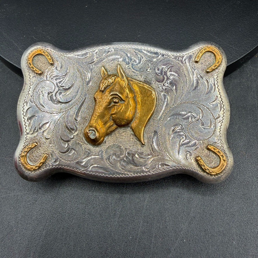 Vintage Diablo Belt Buckle Unisex OS Sterling Silver Horse Head Western Vintage