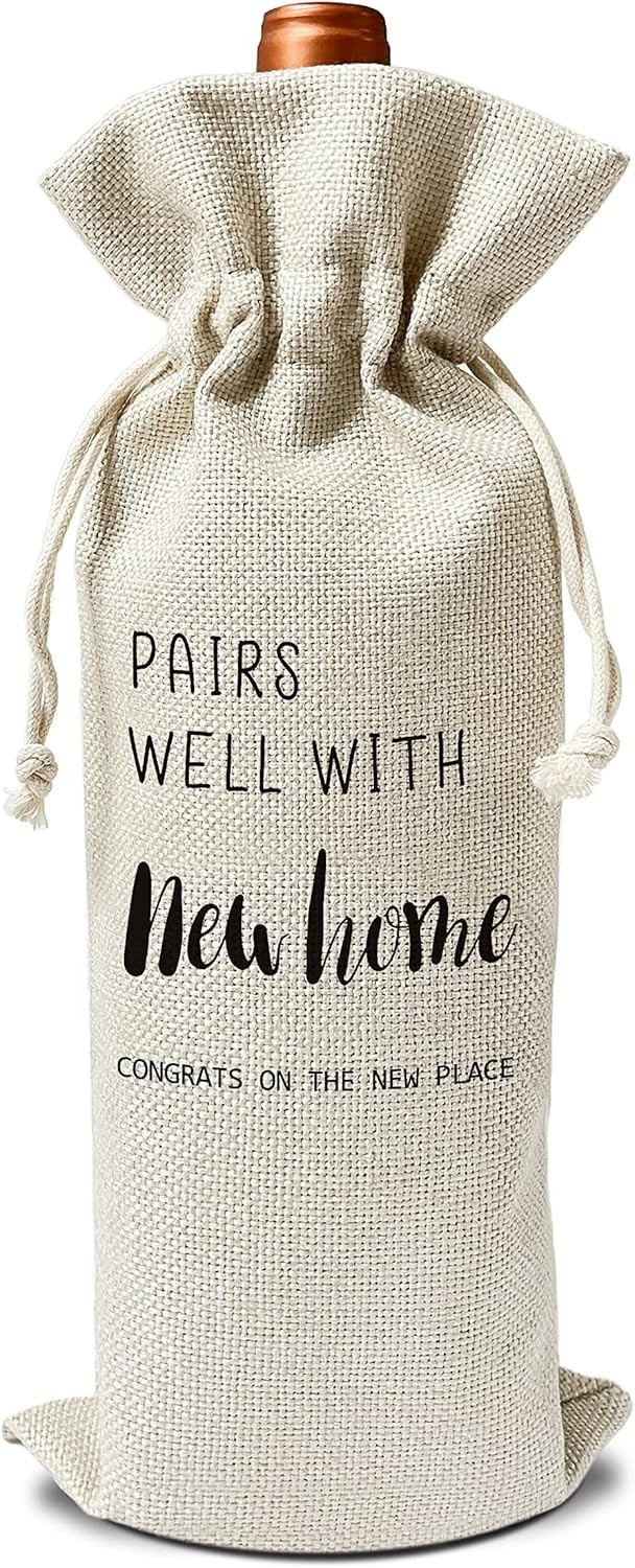 Housewarming Wine Gift Bags - Gift for New Home, New Home Owner Gift, Realtor Gi