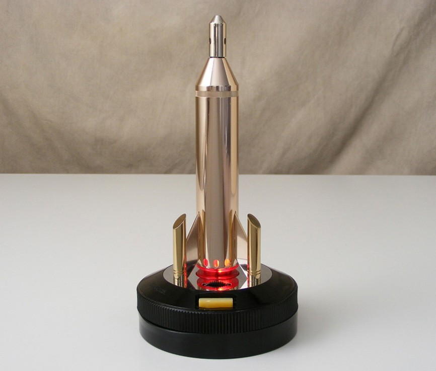 Vintage 60s MCM Space Age BRONICA ROCKET Space Ship Table LIGHTER ~Parts/Display