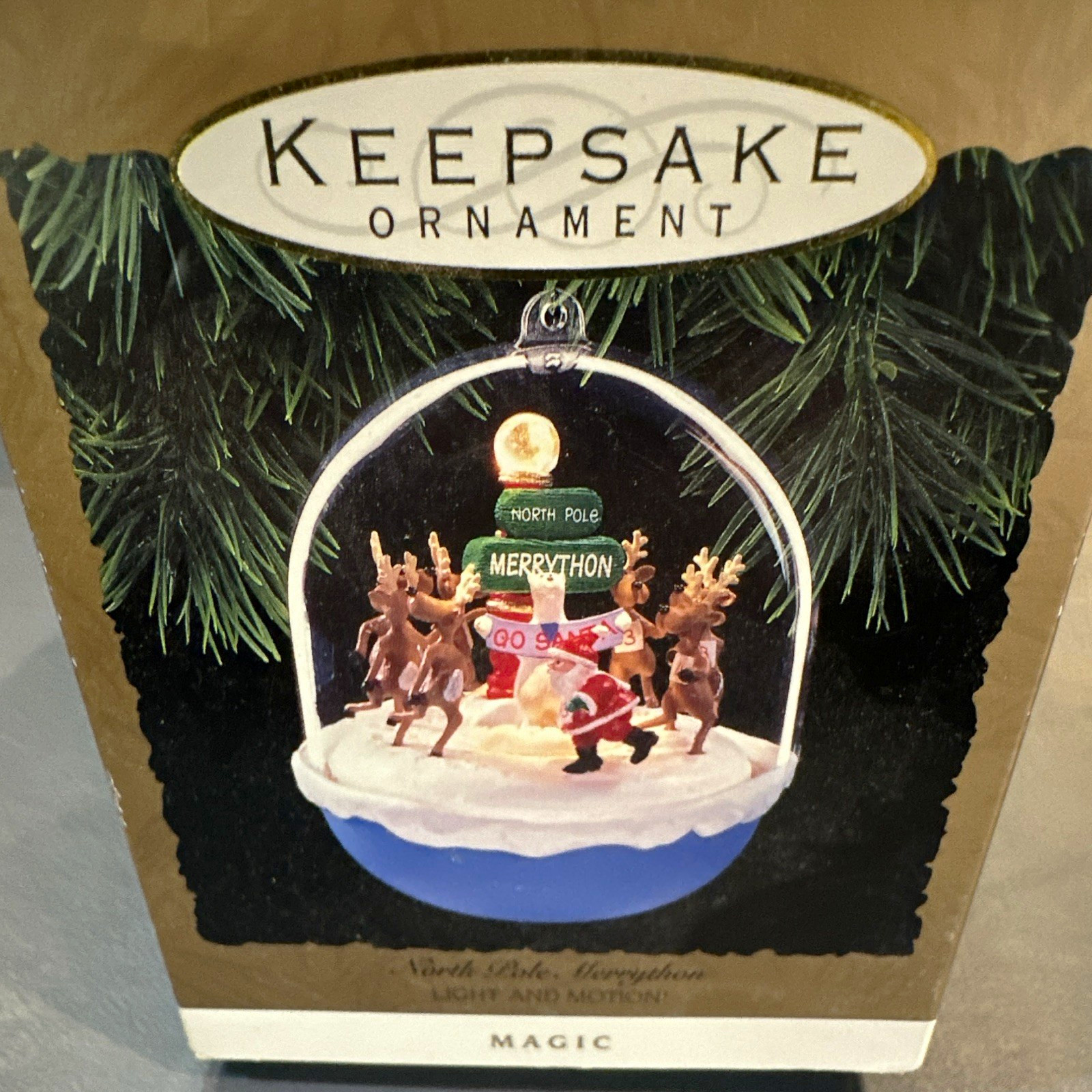 Hallmark Keepsake Magic North Pole Merrython Light Up Animated Ornament 1993