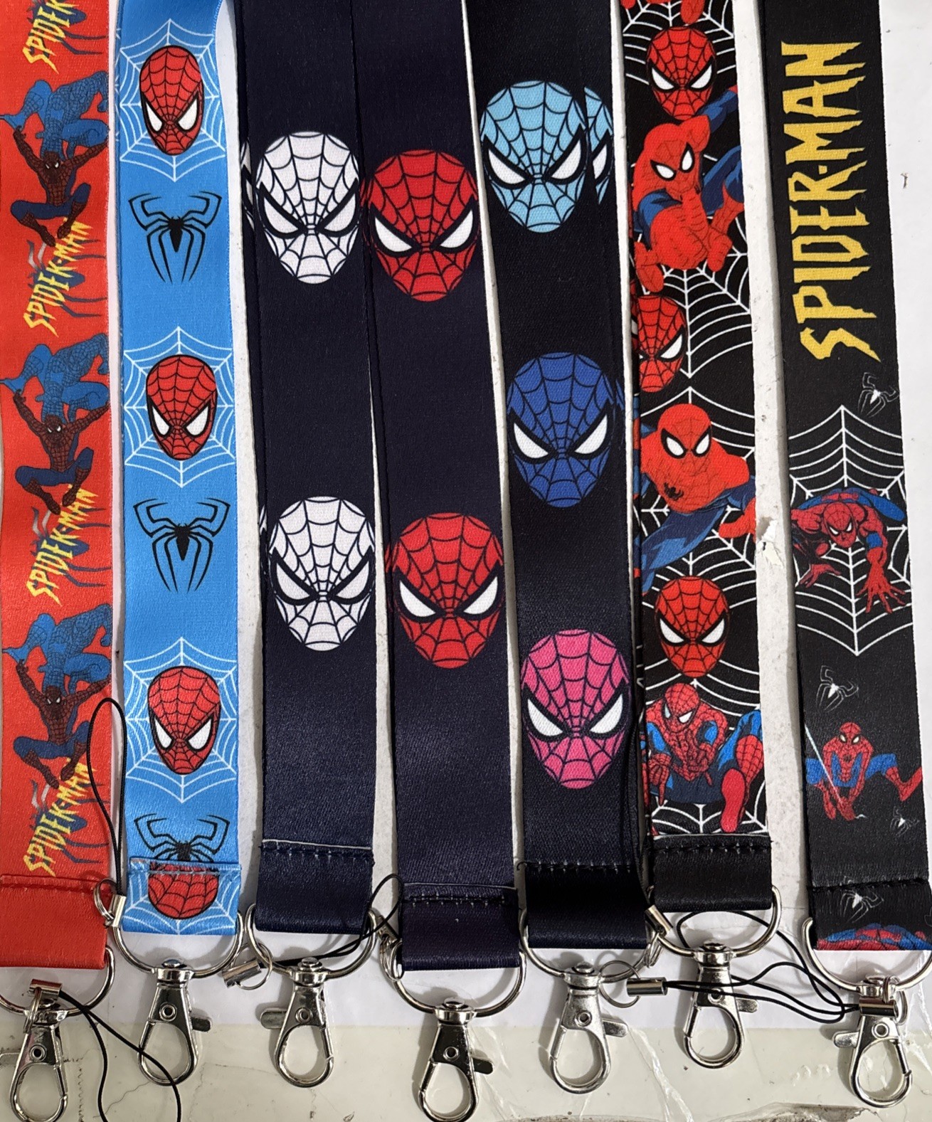 Disney Spider Man Marvel Only SET OF 7 LANYARDS