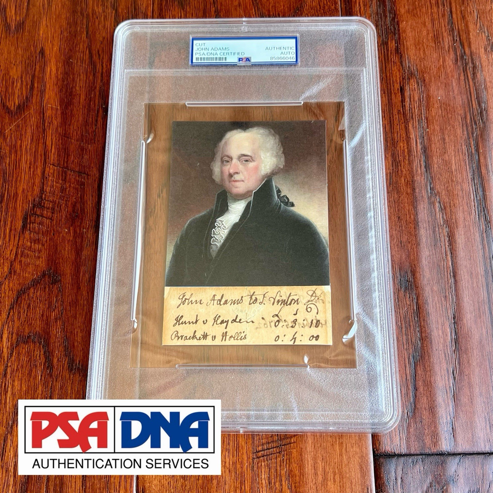 JOHN ADAMS Autograph Circa 1760 LAW LEDGER Cut Signature Signed President * PSA