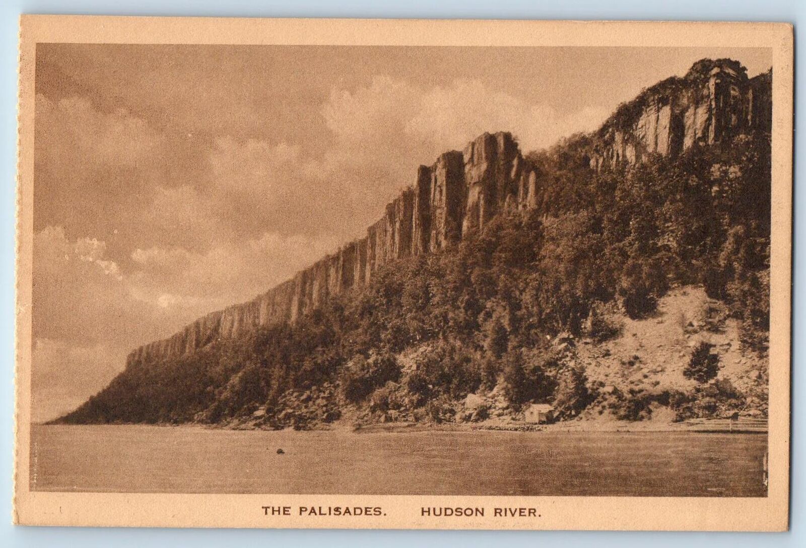 Hudson River New York NY Postcard The Palisades Scenic View c1920's Antique
