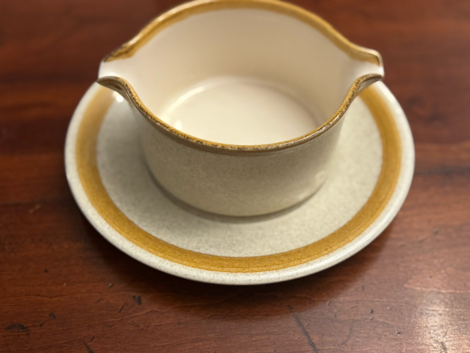 Vintage Mikasa Stone Manor Gravy Tureen/Bowl w/h Underplate