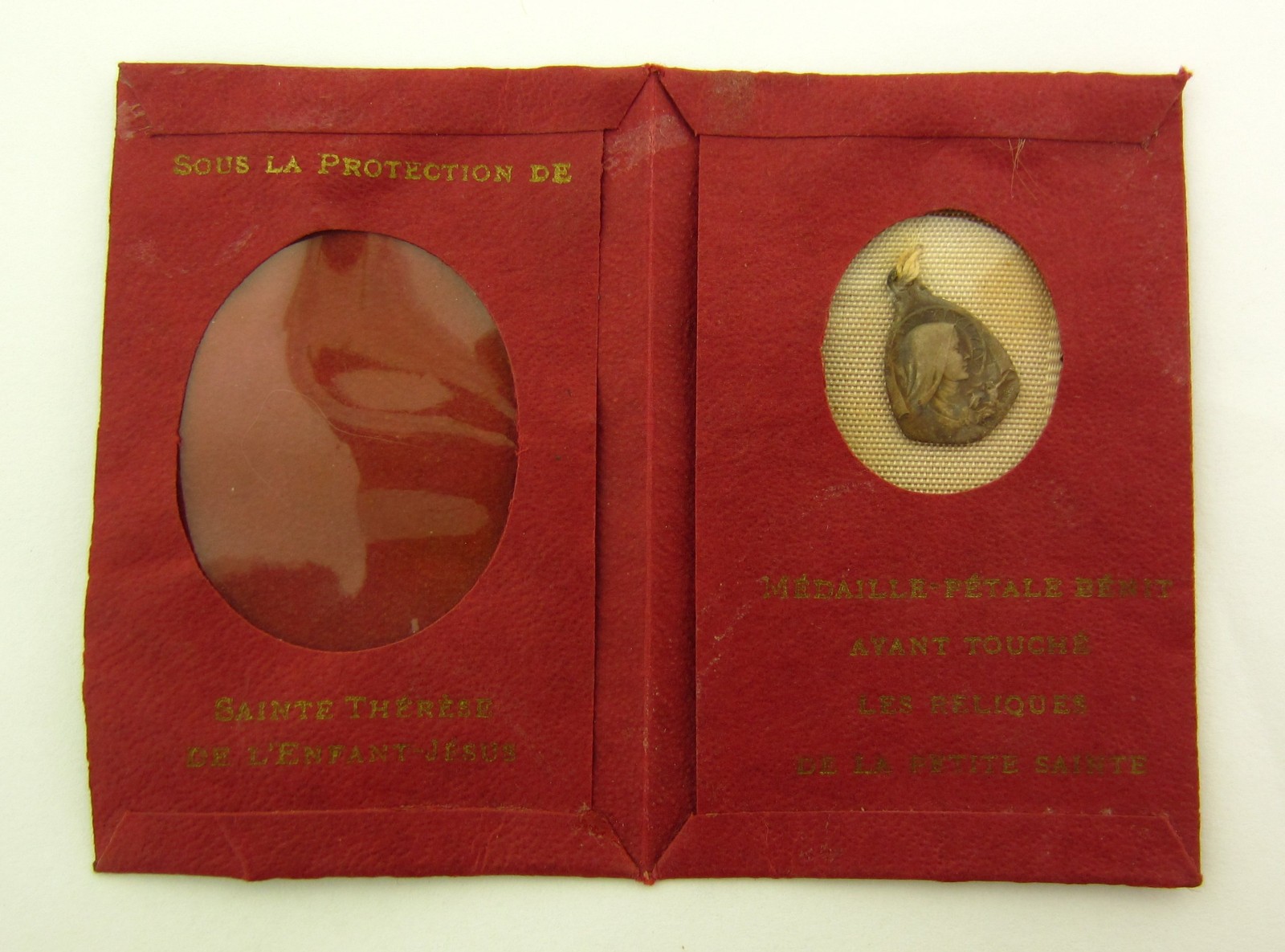 Vintage SAINT THERESE Relic Medal 3RD CLASS Catholic Relic Medal Pocket Shrine