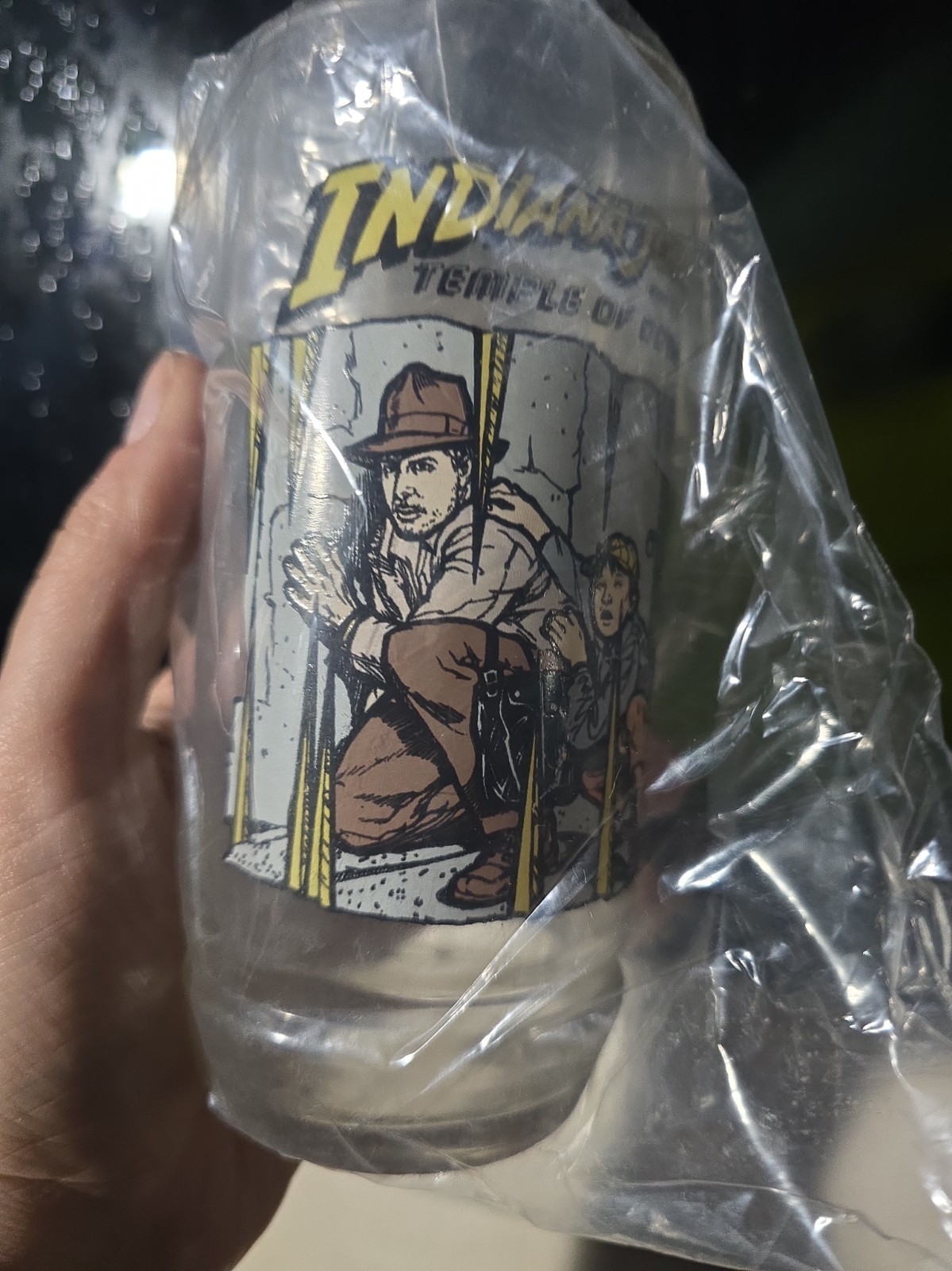 Vintage 1984 Indiana Jones & the Temple of Doom 7-Up Glass 1984 (Spike room) New