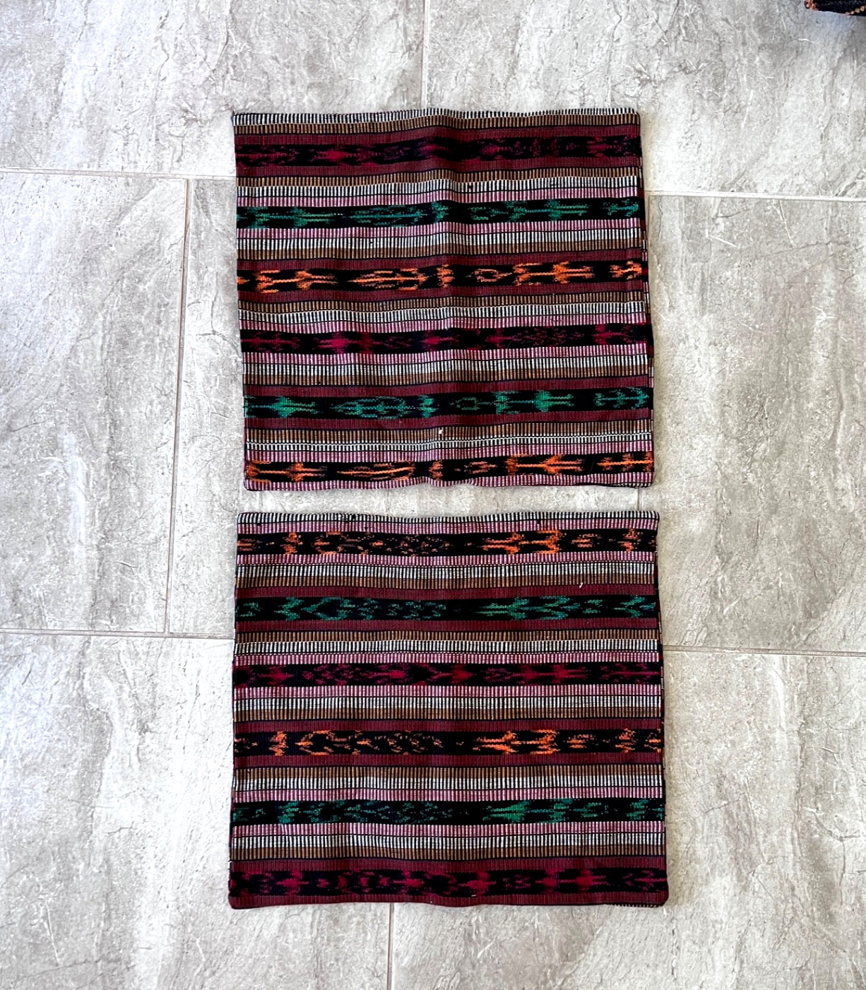 Hand Made Hand Woven Multi-Color Guatemalan Pillow Covers (2) Great Pattern