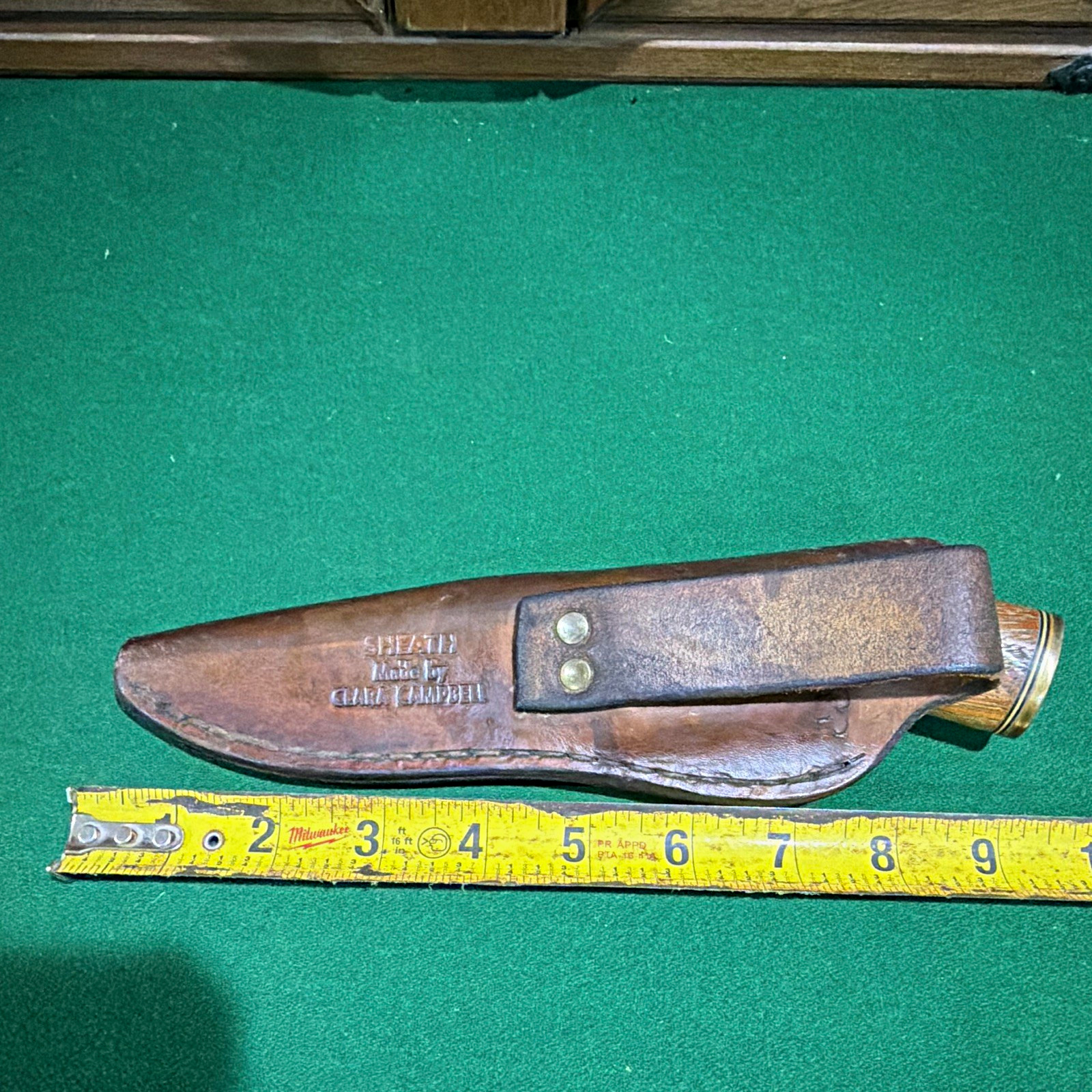 Irvin Campbell Hunting Fixed Blade Knife Full Tang Steel Clip Point, Sheath.