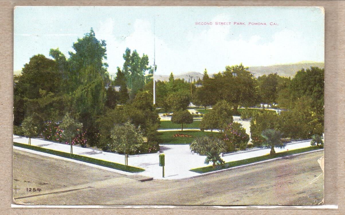 Second Street Park Pomona,California 1910 Postcard