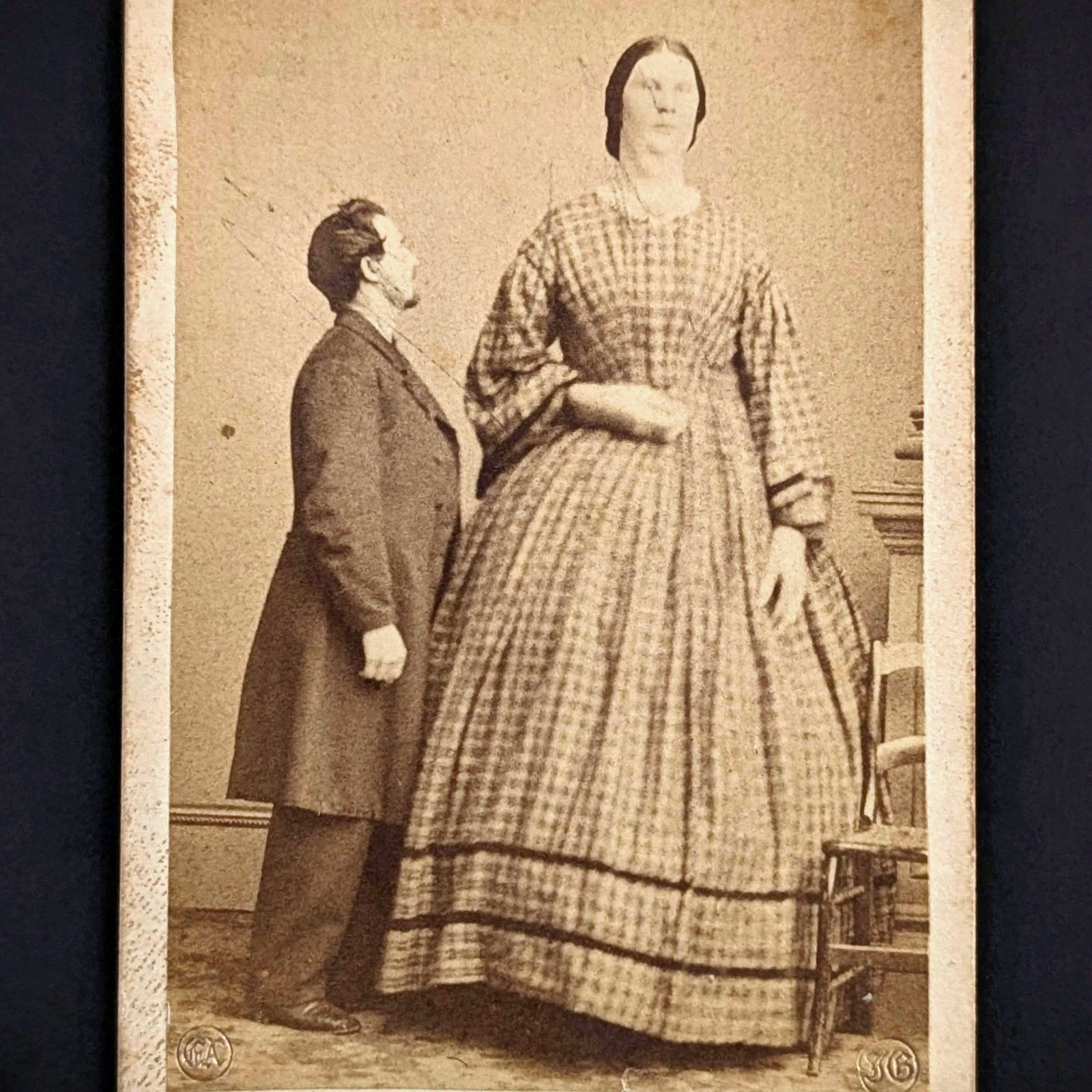 CDV Photo Anna Haining Bates Giant Woman E&HT Anthony From Brady Negative 1860s