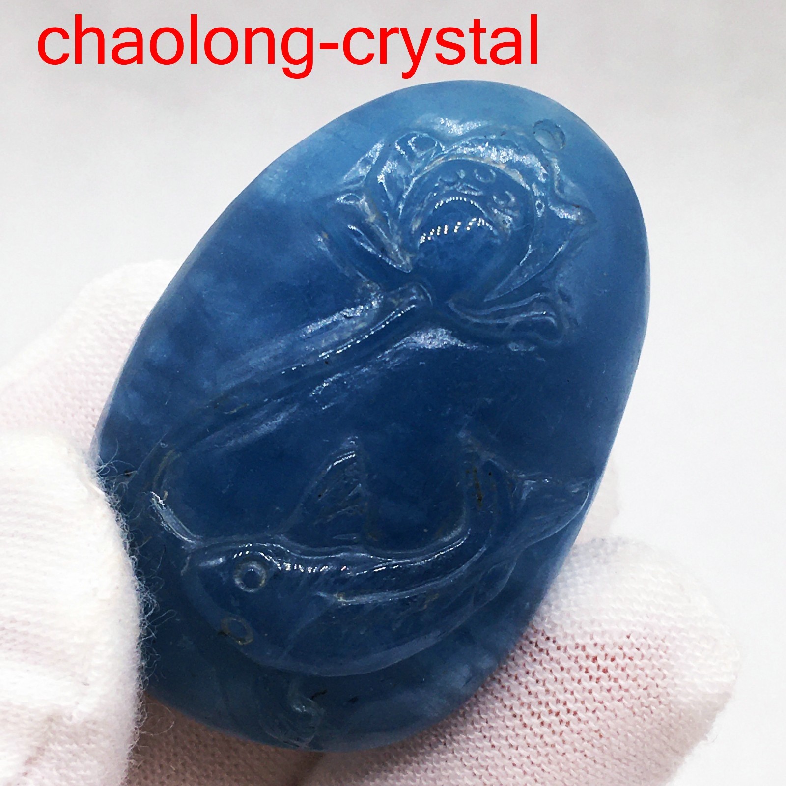 149.3CT Natural Blue Aquamarine Quartz Carved  Pendant Healing CH25