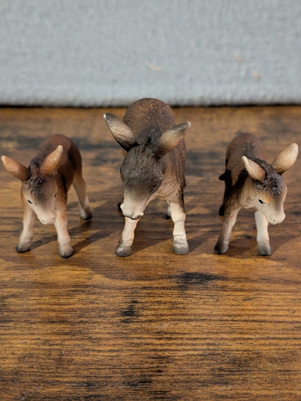 Schleich Donkey Family Lot of 3 Adult & 2 Foals 13746 Farm Animal Toy Figure