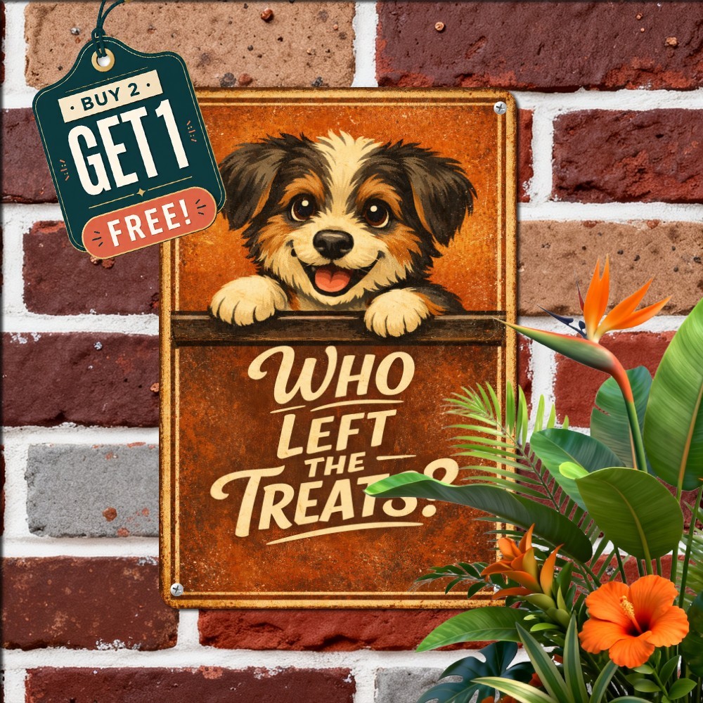 Humorous Dog Quote Tin Sign Vintage Domestic Pet Living Room Metal Decor Plaque