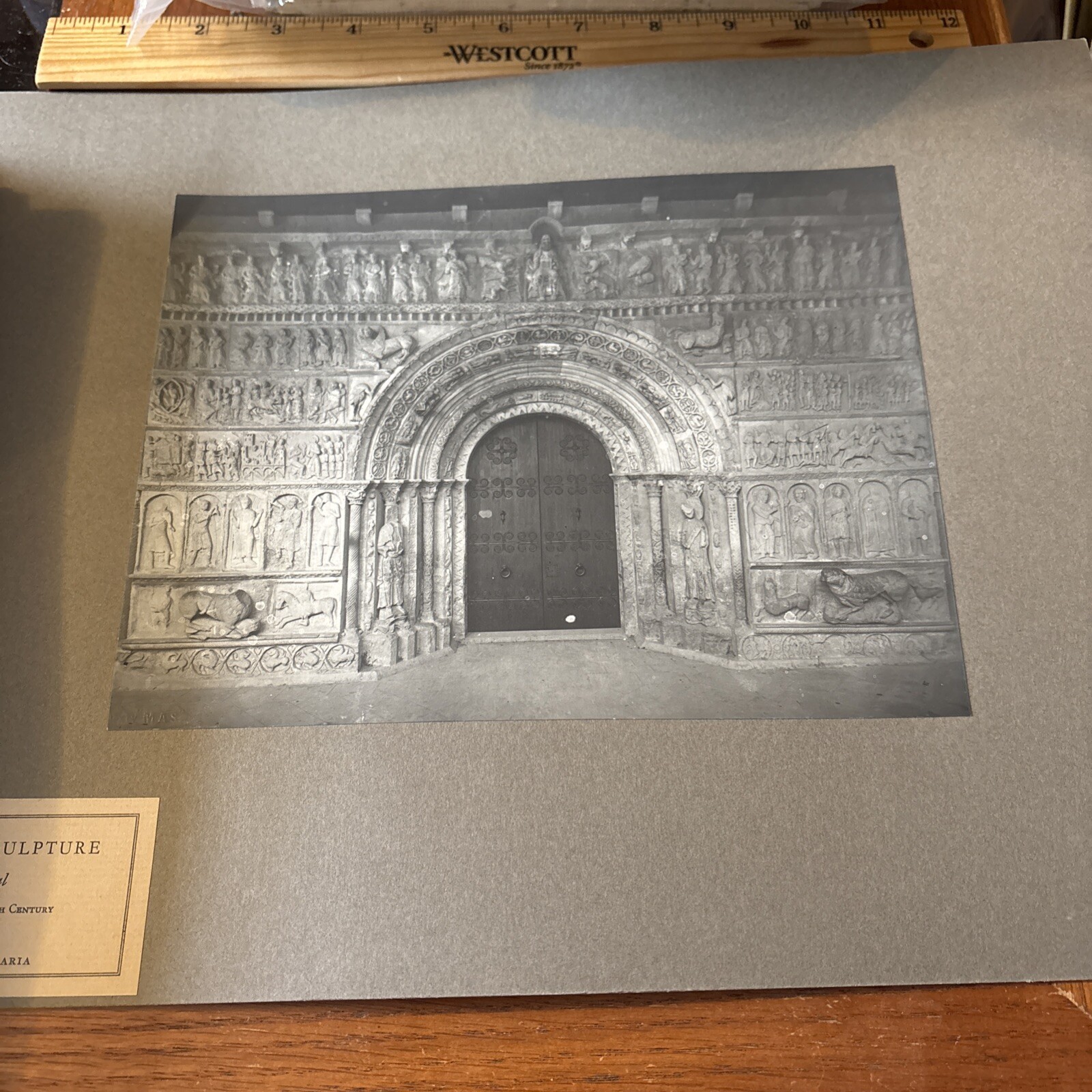 Santa Maria de Ripoll Portal Spanish Sculpture Architecture Vintage Photo Church