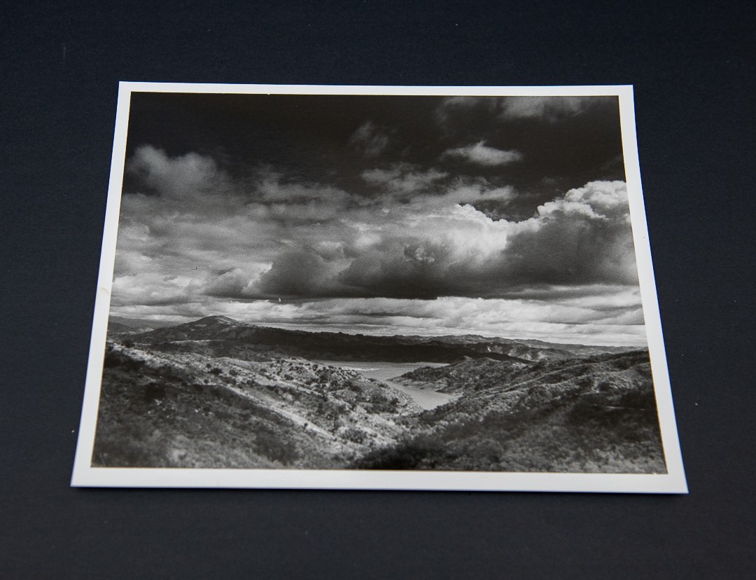 film photo 8 x 10 print Lake Casitas ventura CA dark room B&W cloudy day rain