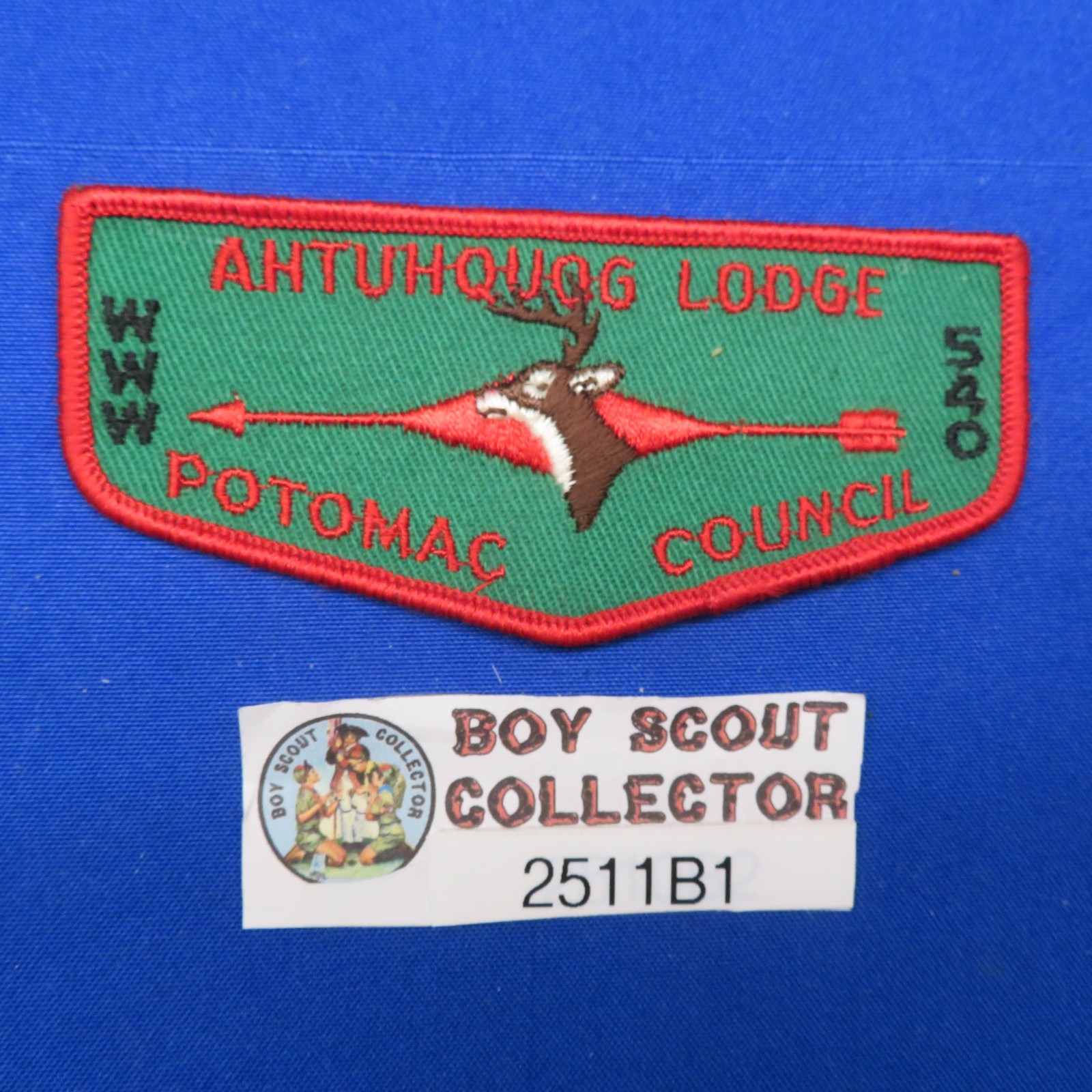 Boy Scout OA Ahtuhquog Lodge 540 Order Of The Arrow Flap Patch MD 2511B1
